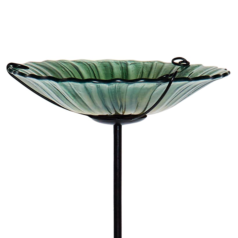 Glass Garden Stake Birdbaths