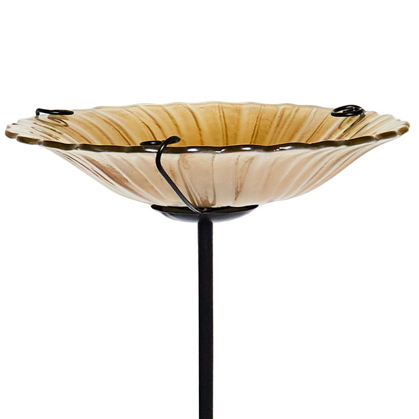 Glass Garden Stake Birdbaths
