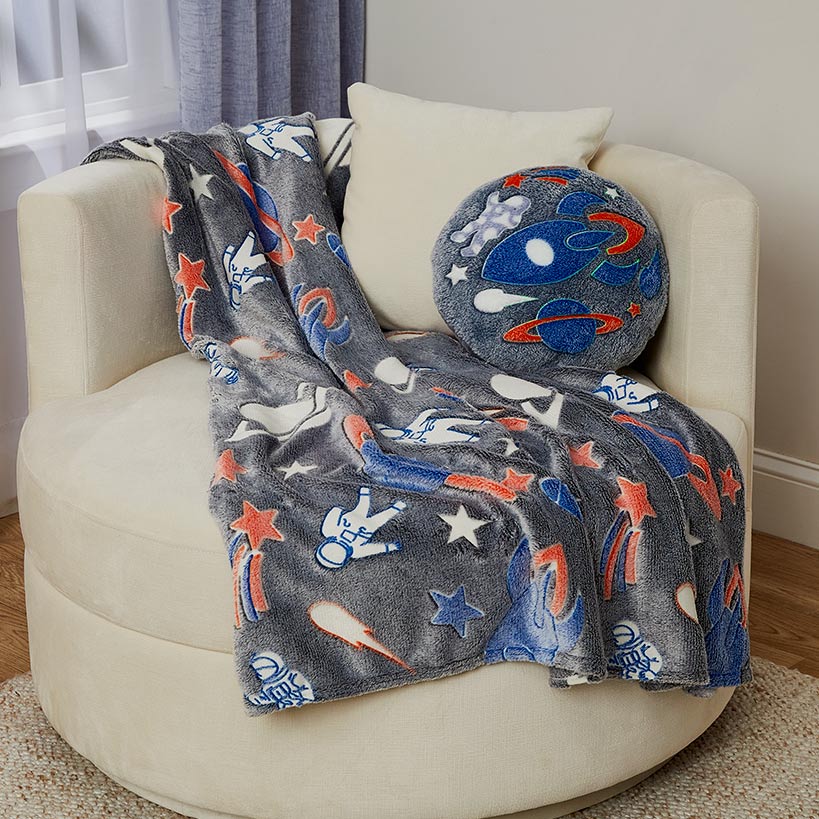 Glow-in-the Dark Blanket for Kids 50" x 60"