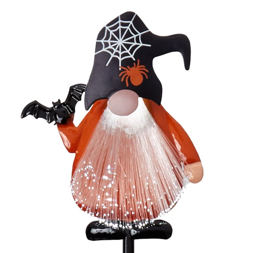 Fiber Optic Halloween Witch Gnome Garden Stake