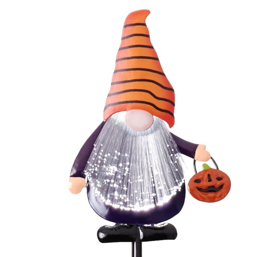 Fiber Optic Halloween Witch Gnome Garden Stake