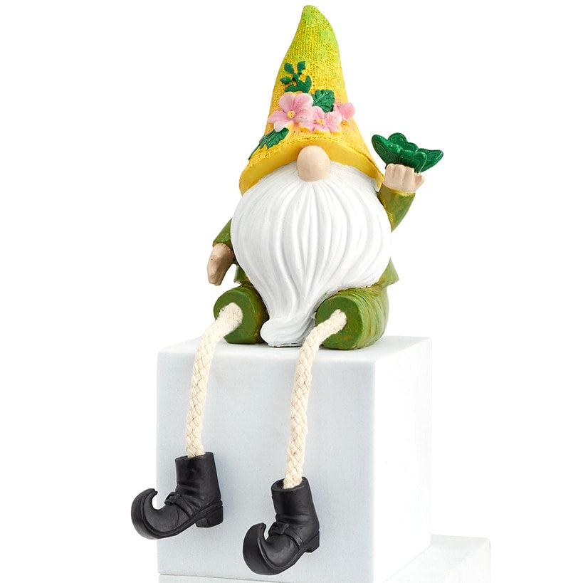 Gnome Shelf Sitter With Flower Seasonal Decor