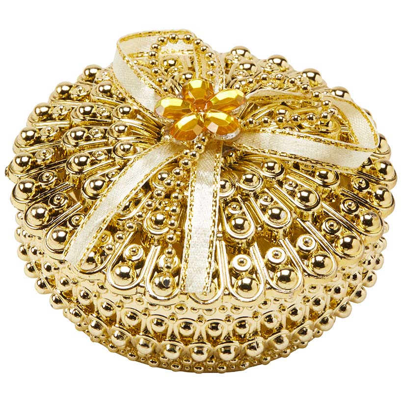 Jewelry Box Small Trinket Box Organizer Round Gold