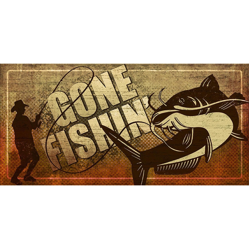 Gone Fishin' Wooden Sign