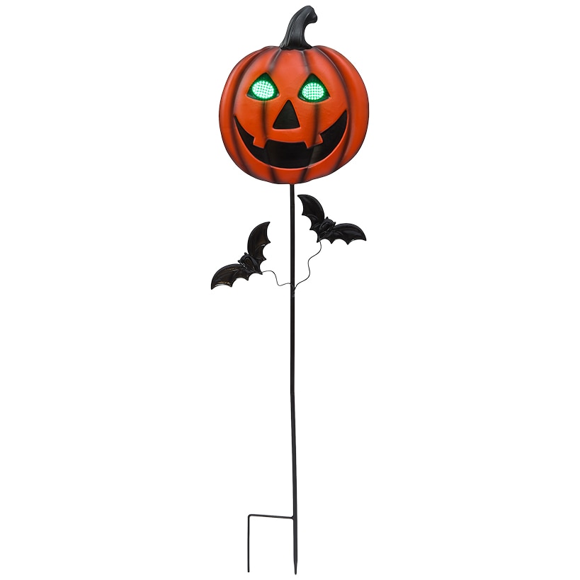 Halloween Stake Animated Skull Or Jack-o'-Lantern