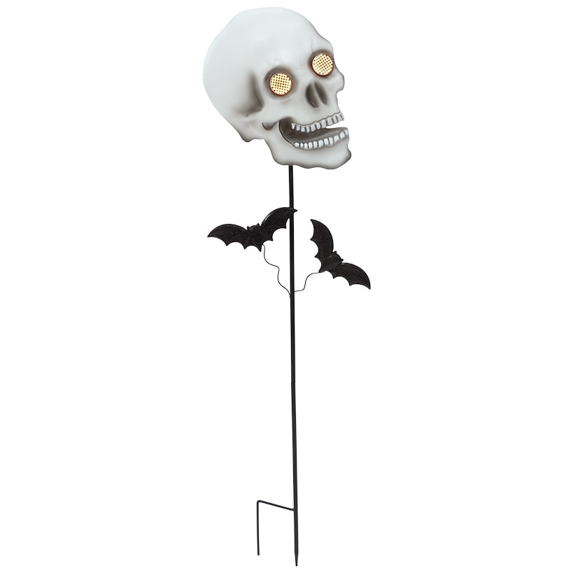 Halloween Stake Animated Skull Or Jack-o'-Lantern