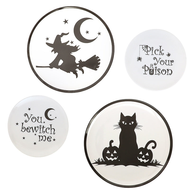 Whimsical Halloween Salad Plates-Set of 4