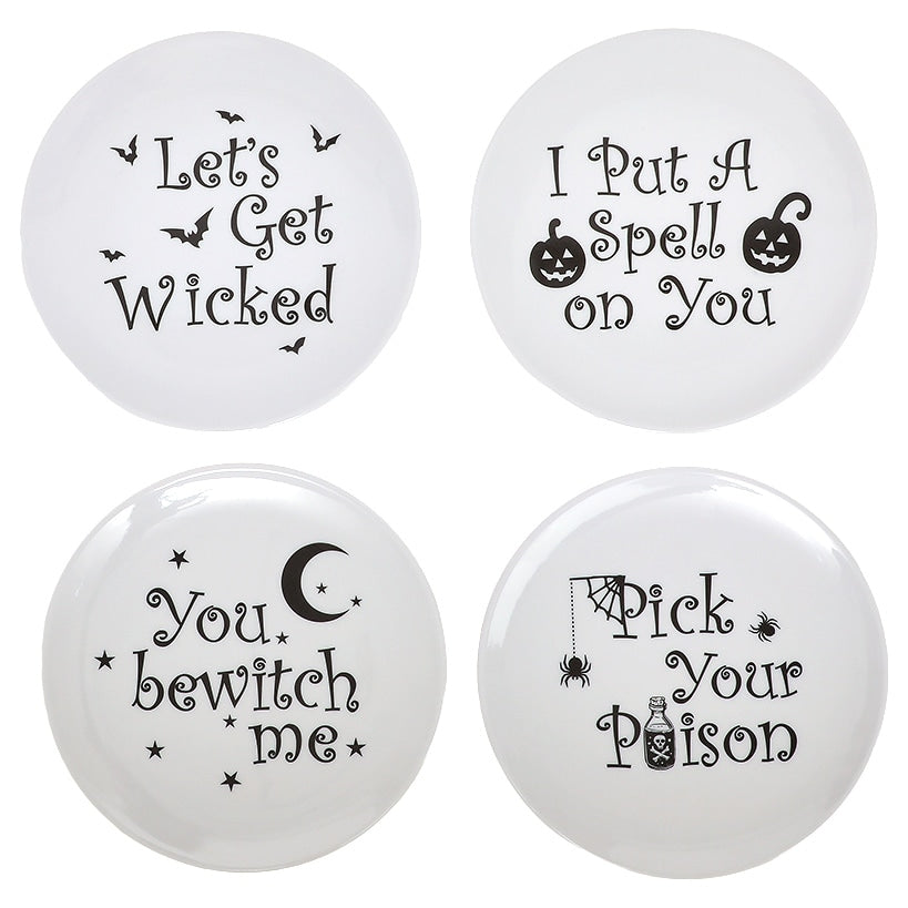 Whimsical Halloween Salad Plates-Set of 4