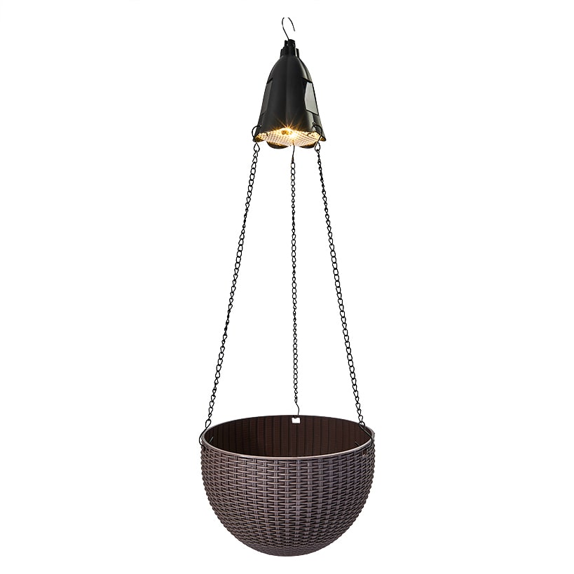 Solar Lighted Hanging Basket Planter