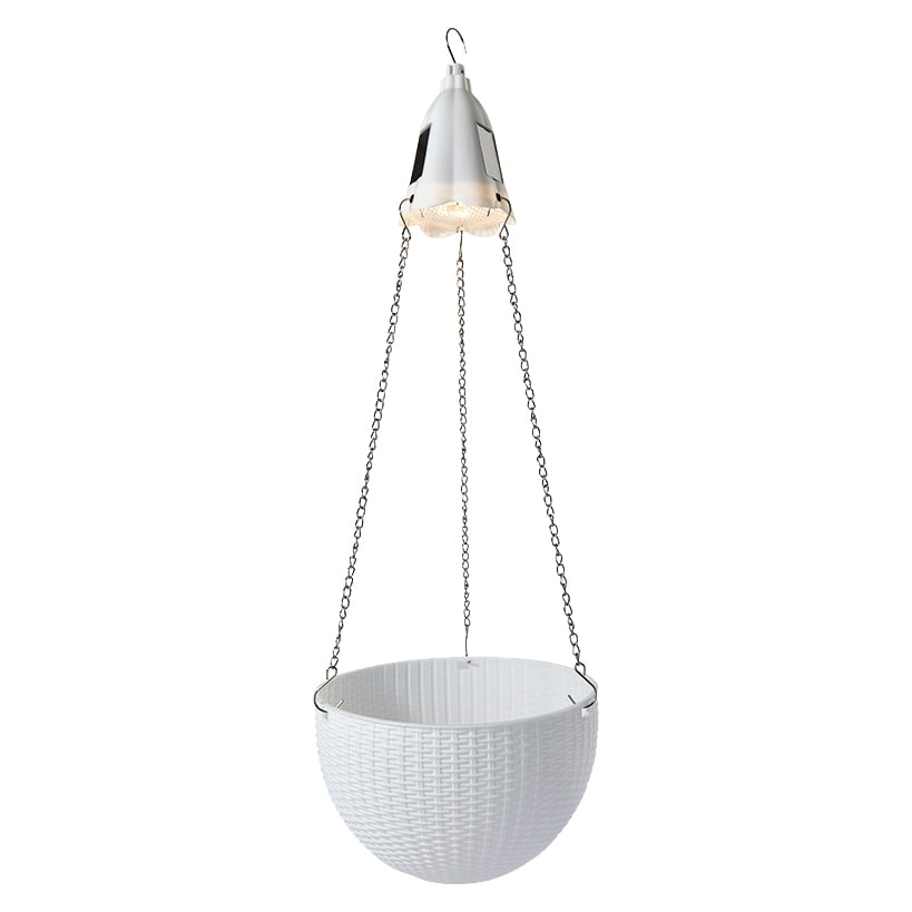 Solar Lighted Hanging Basket Planter