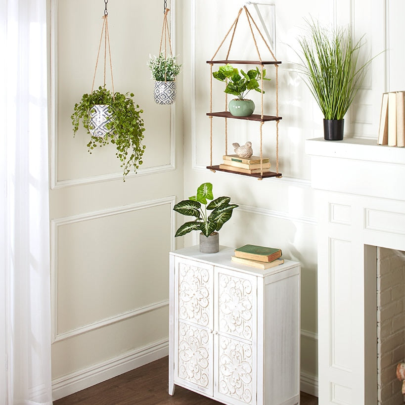 Hanging Wall Shelf with Rope