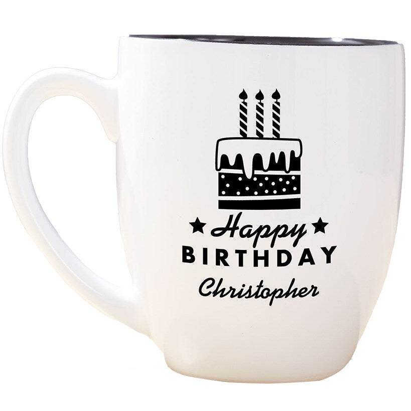 Personalized Happy Birthday Bistro Mug