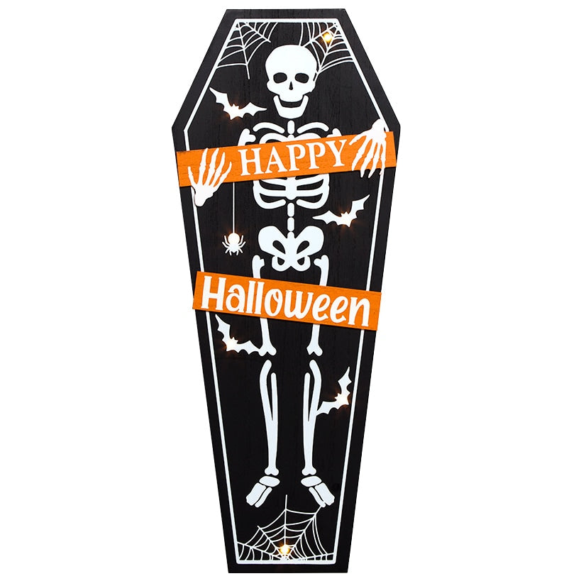 Lighted Happy Halloween Door Sign
