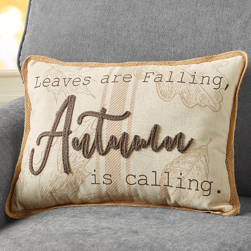 Sherpa Pumpkin-Shaped or Embroidered Autumn Accent Pillow