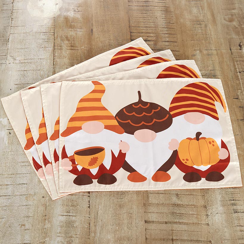 Harvest Gnome Table Runner and Set of 4 Placemats