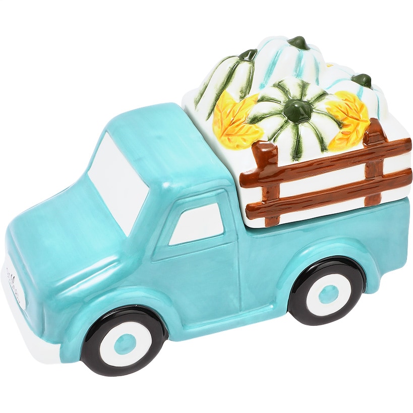 Fall Harvest Pumpkins Truck Shaped Cookie Jar