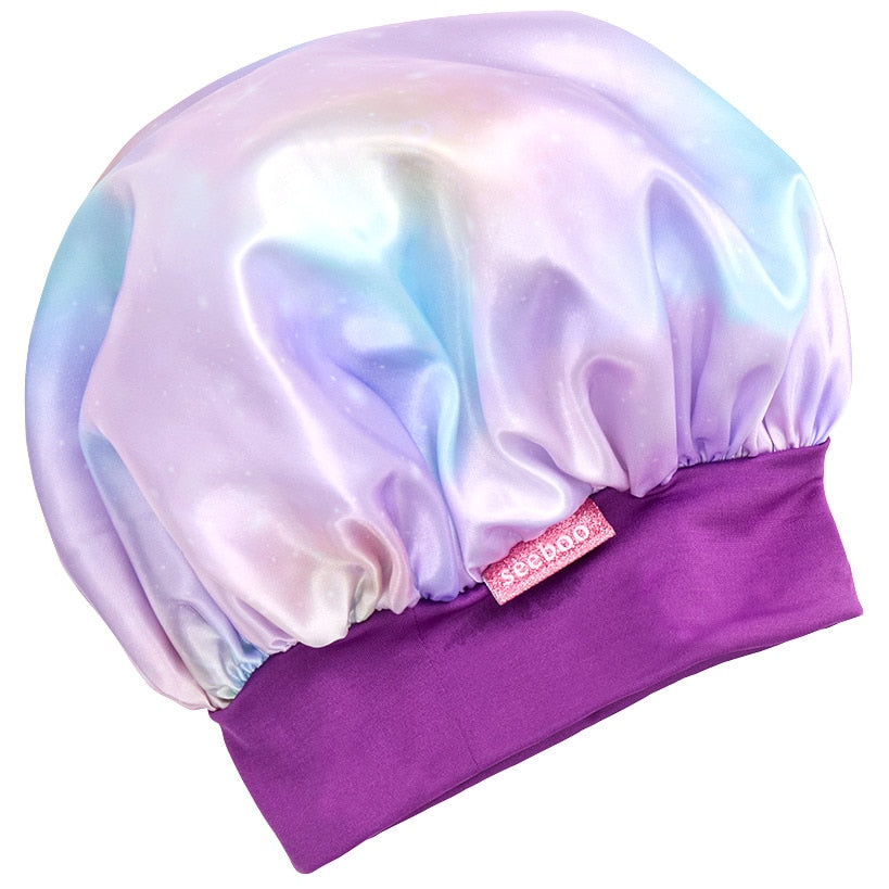 Silky Satin Unicorn or Leopard Head Scarf Cap and Sleeping Bonnet