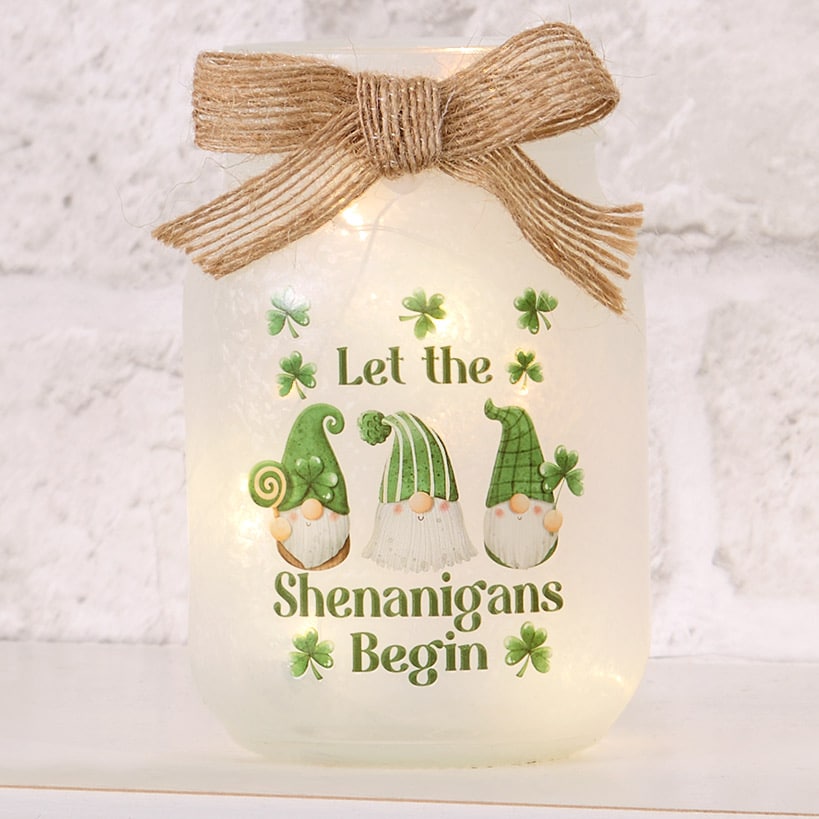 Valentine's And St Patrick's Fairy Light Mason Jar Décor