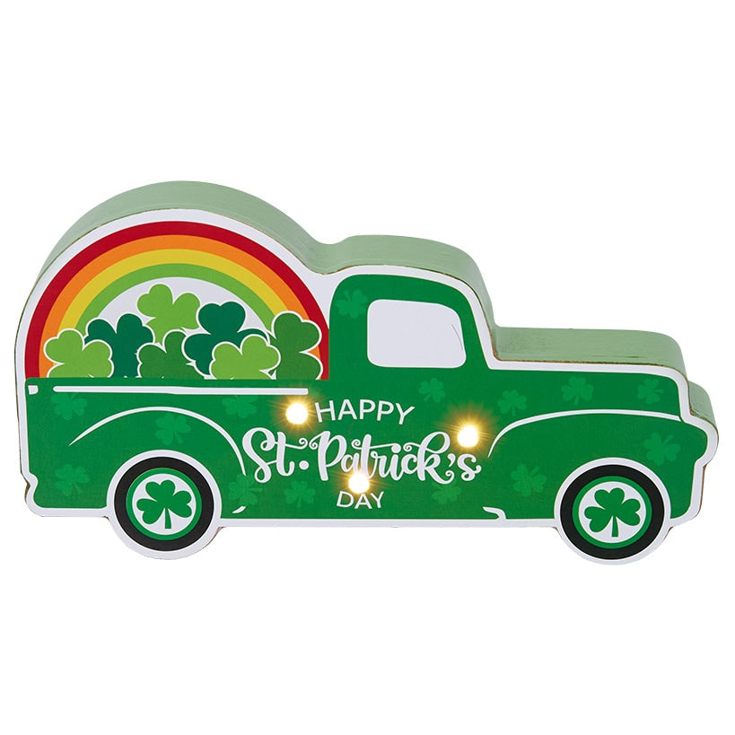 Valentine's and St Patrick's Lighted Truck Tabletop Décor
