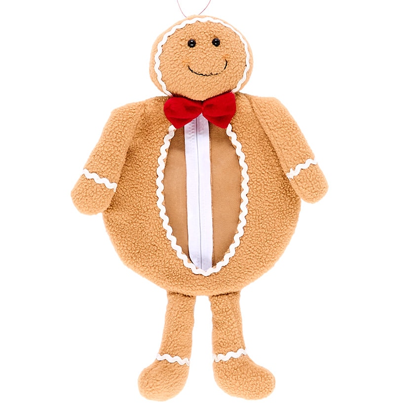 Plush Holiday Candy Treat Bag - Gingerbread Man or Snowman