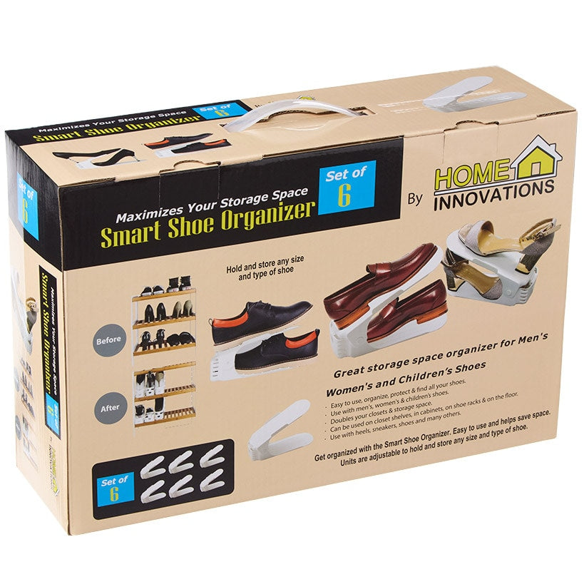 Home Innovation Smart Shoe Slot Closet Organizer - Stacks 6 Pairs