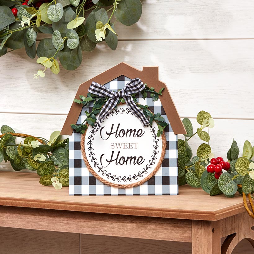 Farmhouse Rustic Home Sweet Home Sign#select-sign_buffalo-check