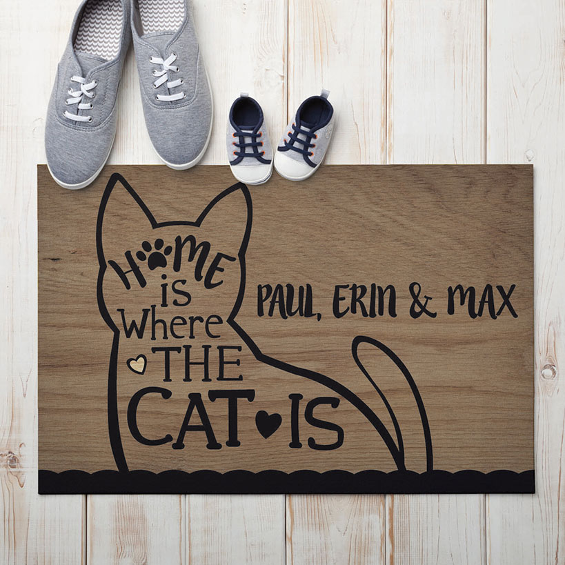 Personalized Home is Where is Dog or Cat Doormat