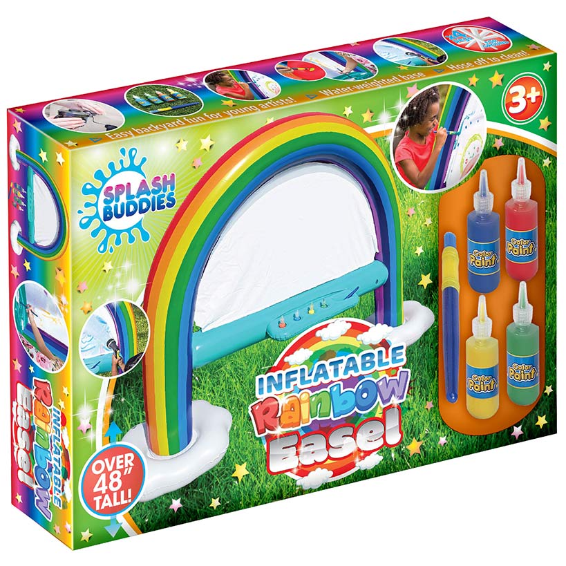 Inflatable Rainbow Easel - Easy To Clean Outdoor Painting Toy for Kids