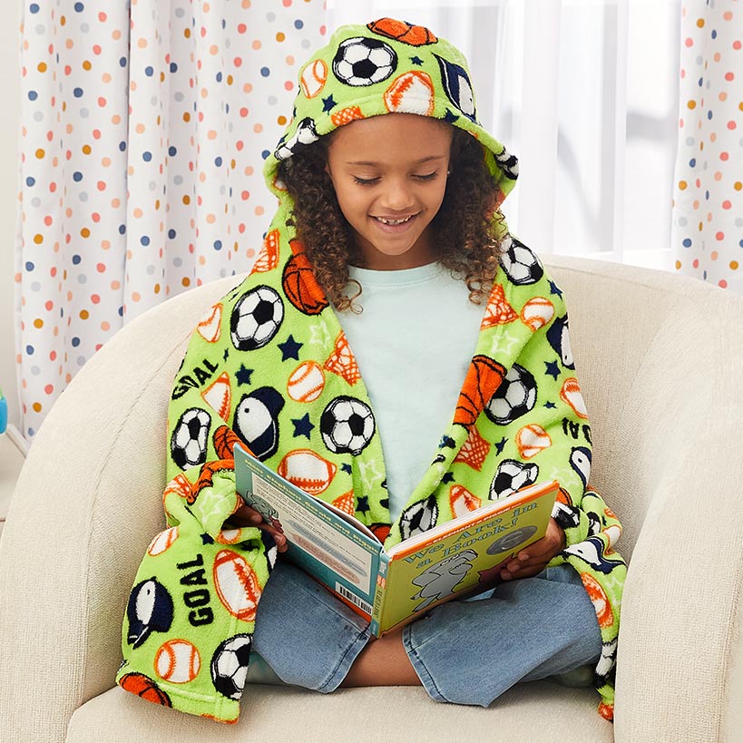 Kids' Hooded Fleece Throw#select-throw_sports