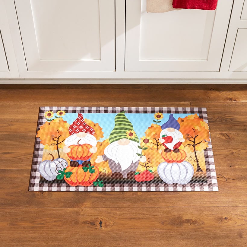 Gnome Pumpkins Kitchen Accent Rug or Runner