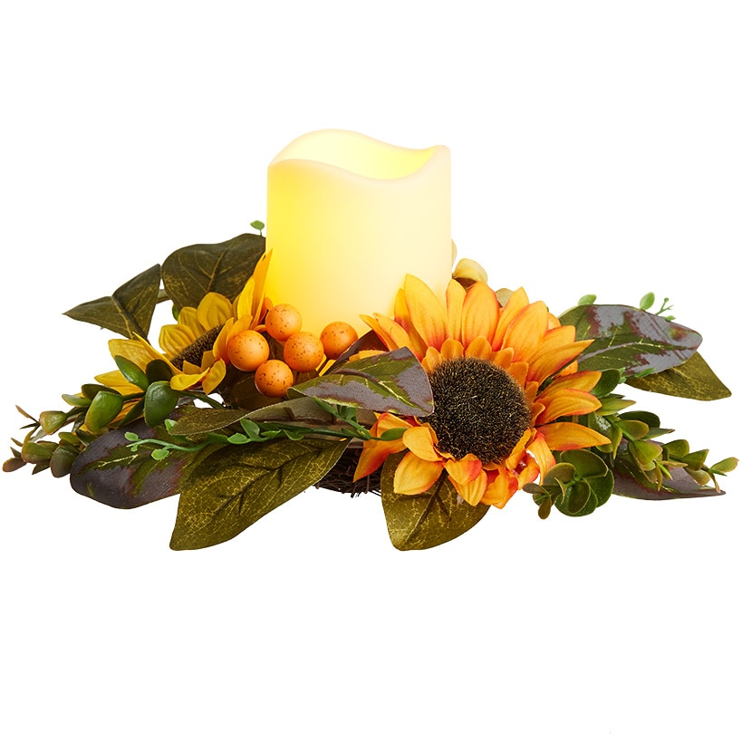 Sunflower LED Candle with Sunflower Ring