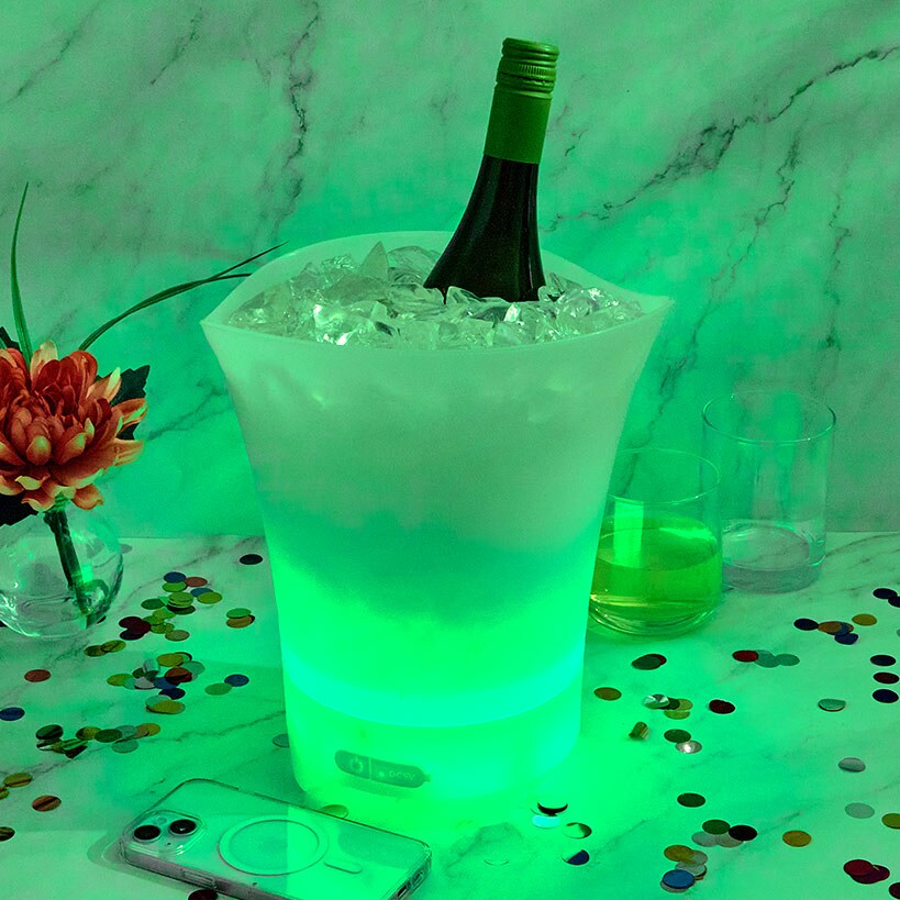 Portable LED Ice Bucket with Built In Wireless Bluetooth Speaker