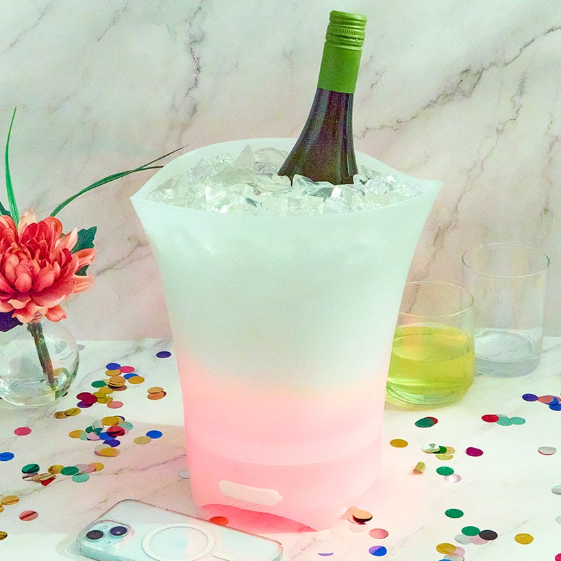 Portable LED Ice Bucket with Built In Wireless Bluetooth Speaker