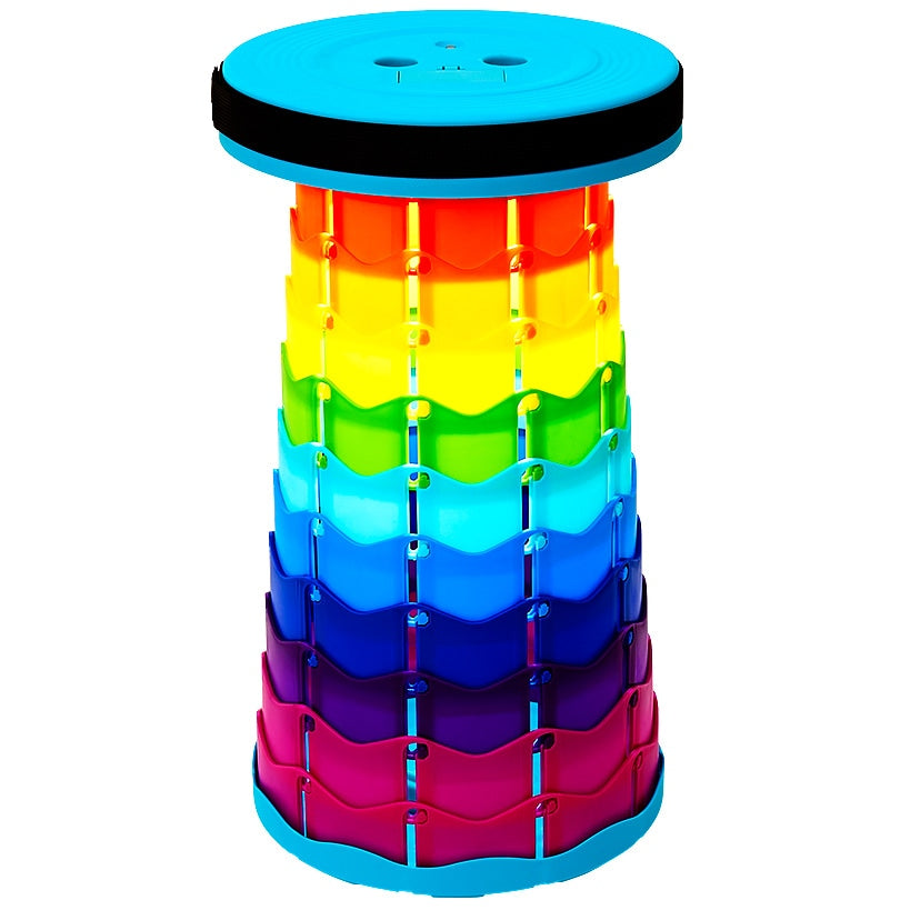 Portable Folding Stool With LED Light Height Adjustable Retractable