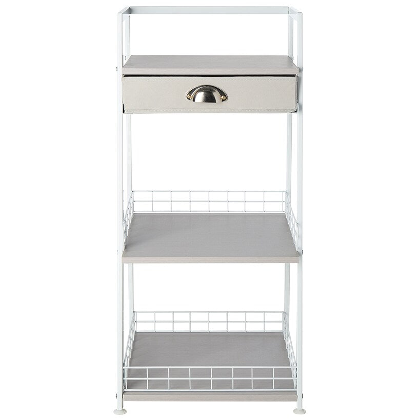 Freestanding Ladder Shelf with Drawer - 3 Shelves - 31"H
