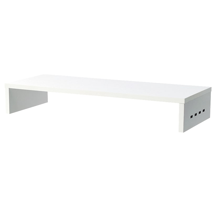 Monitor Stand Wooden Riser 4 USB 2.0 Charging Ports Black Or White
