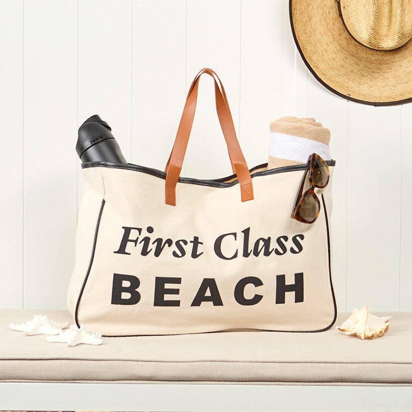 Women's Large Canvas Beach Tote Bag#select-item_first-class-beach