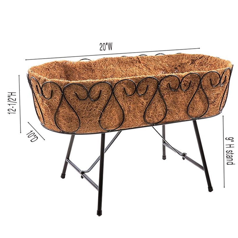 Decorative Metal Plant Stand with Coir Liner