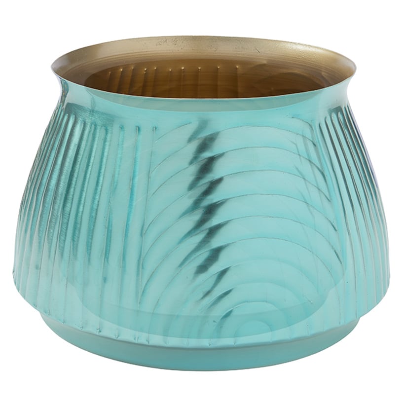 Ribbed Metal Planter