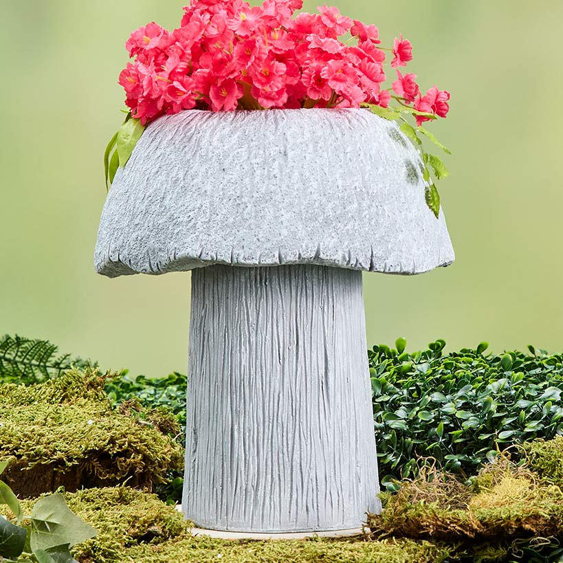 Mushroom Planter Gray Large Medium or Small Garden