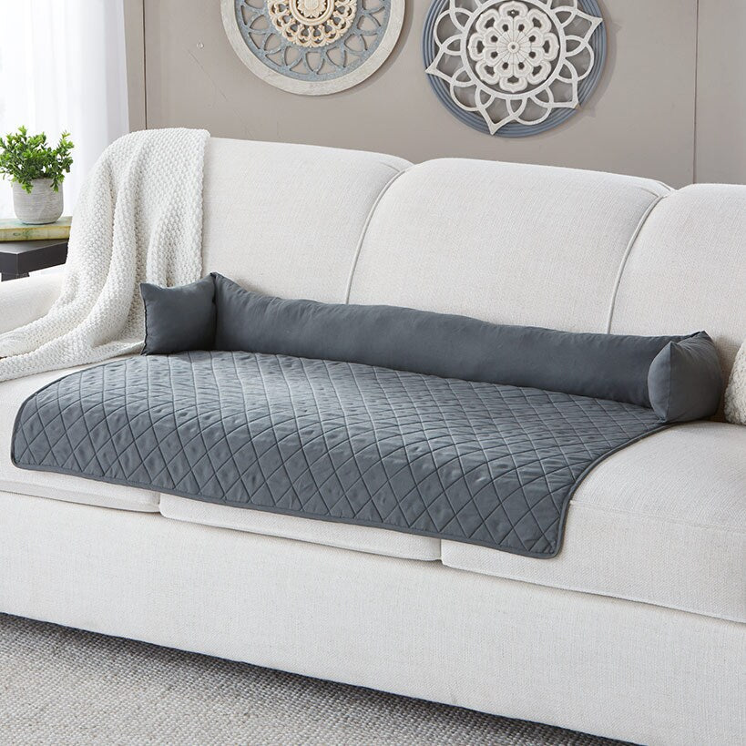 Quilted Pet Bed with Headrest