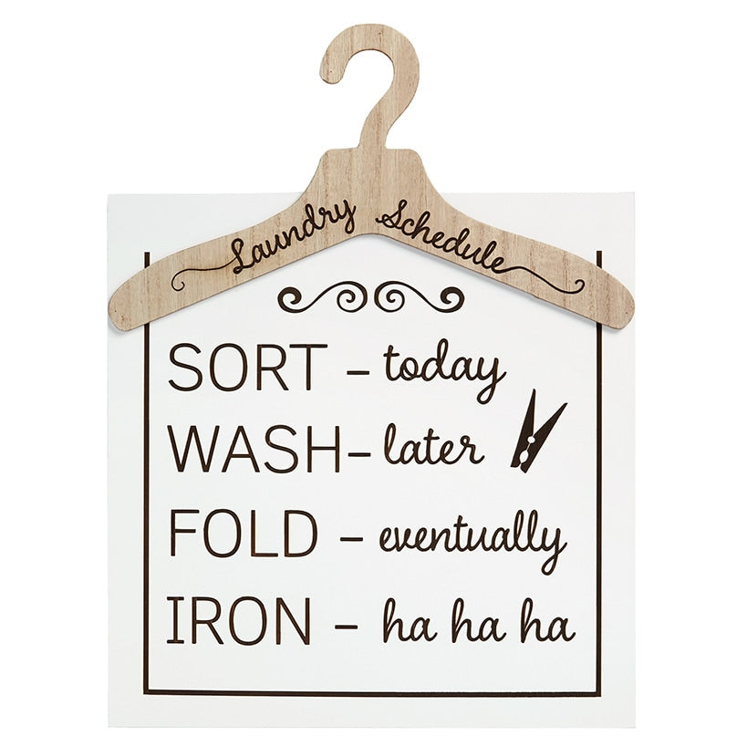 Humorous Laundry Room Wall Décor - Laundry Hooks, Schedule, or Sign