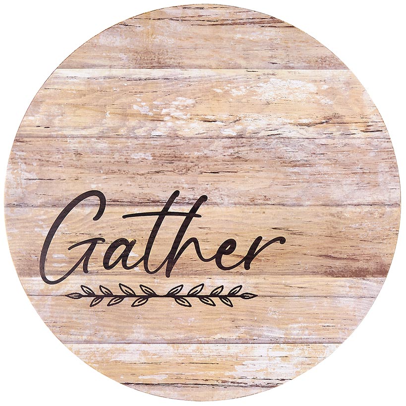 Wood Sentiment Printed 12" Kitchen Countertop Lazy Susan