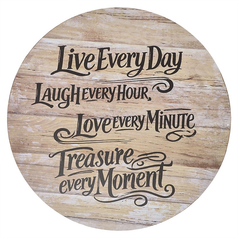 Wood Sentiment Printed 12" Kitchen Countertop Lazy Susan