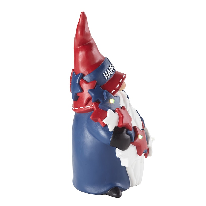 Lighted Color-Changing Americana Gnome