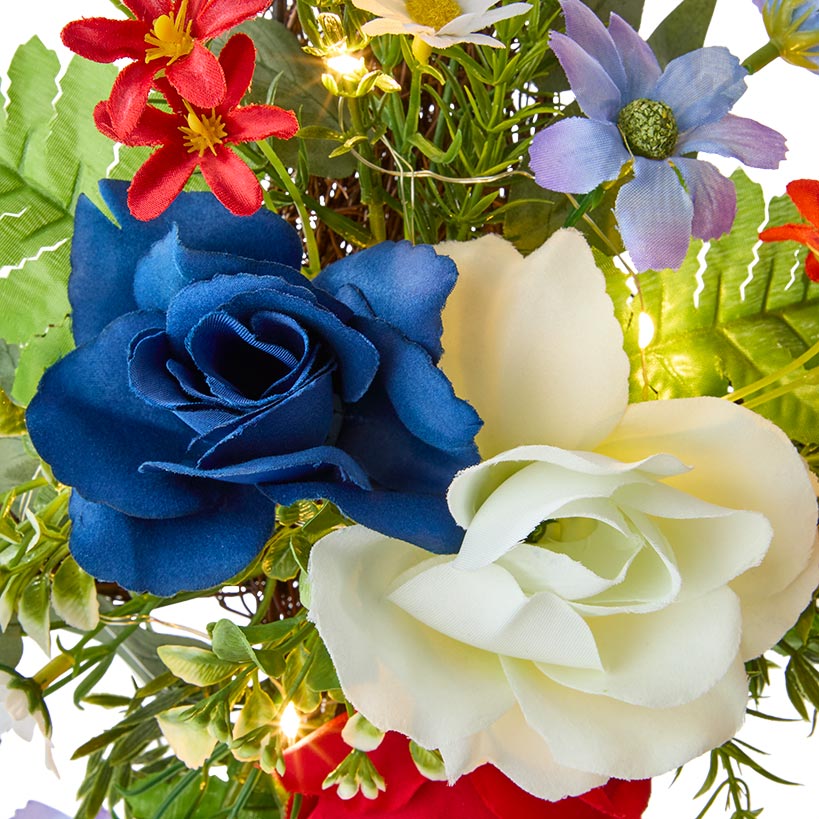 Solar Lighted Flower Garden Cross Stake
