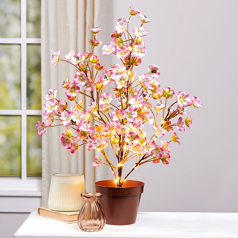 Lighted Flower Table Trees - Blue, Blush, or Pink