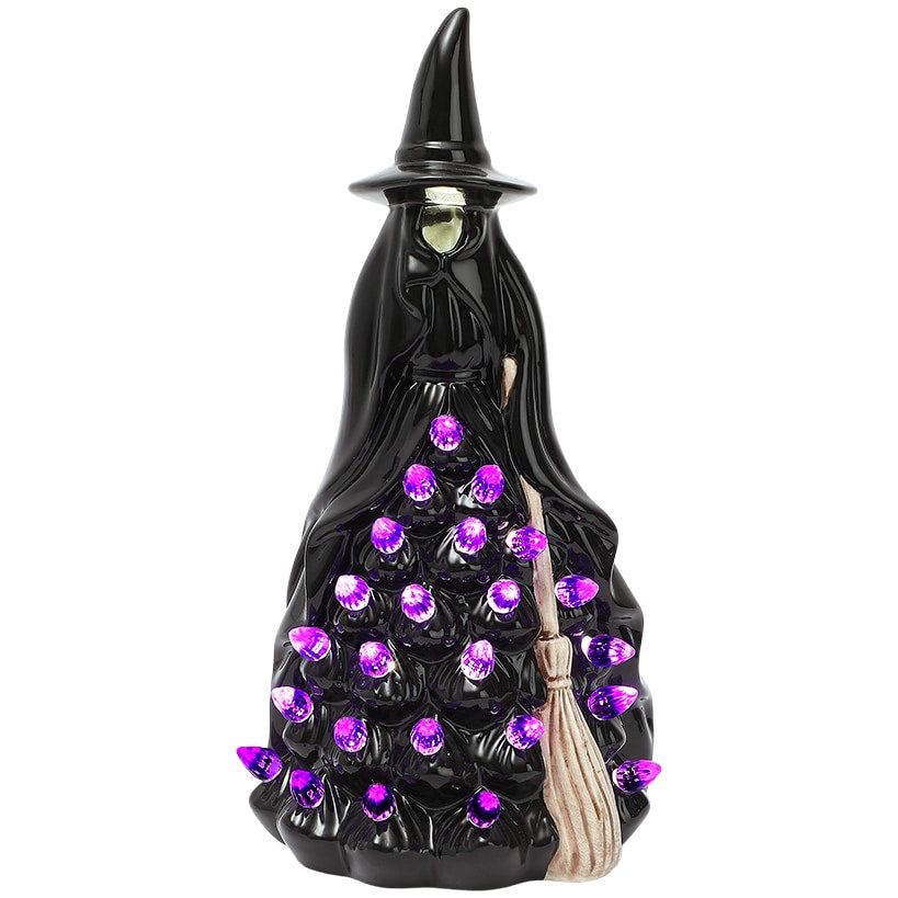 Halloween Witch Or Spirit LED Lighted Ceramic Tabletop Decor