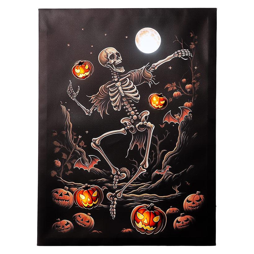 Halloween Canvas Wall Art Lighted Decor In Ghost Skeleton Or Reaper