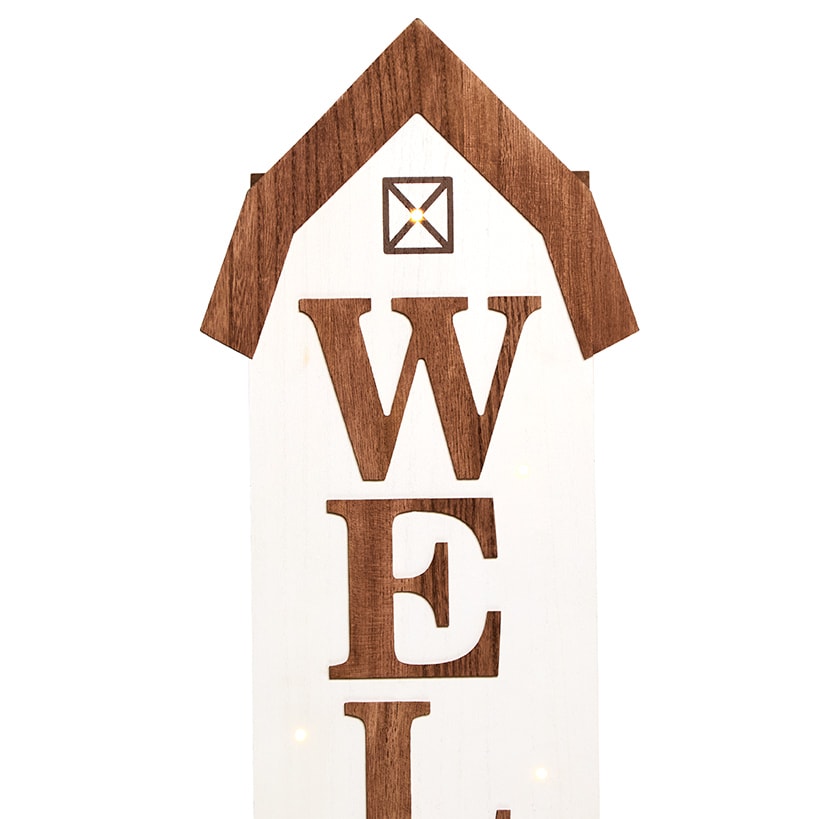 Lighted Harvest Welcome Porch Leaner